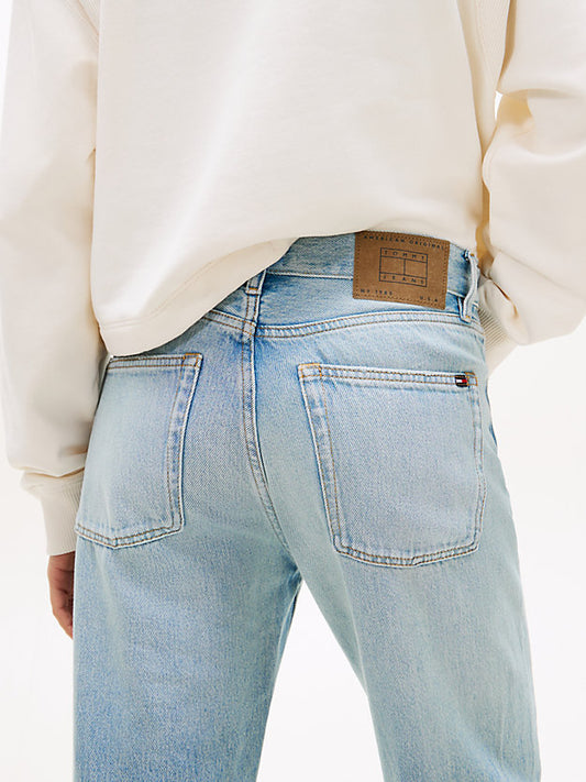 Faded Mid Rise Straight Leg Jeans