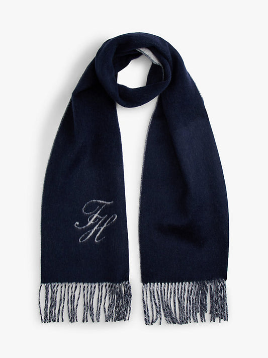 Pure Wool Logo Fringe Scarf