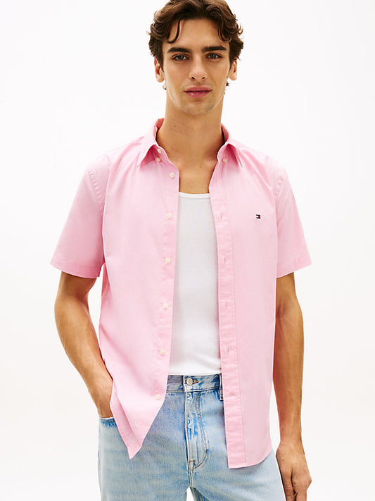 Flex Regular Fit Poplin Short Sleeve Shirt