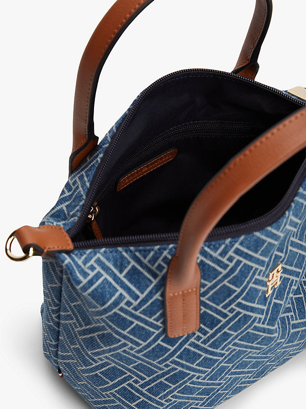 Flag Denim Crossbody Tote Bag