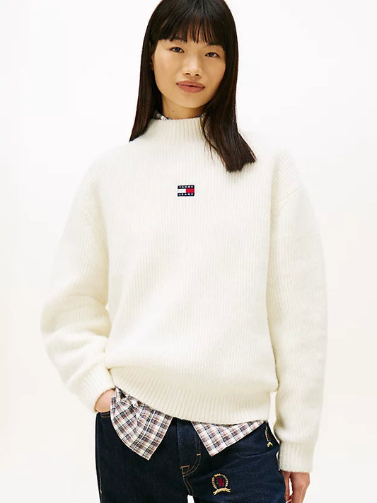 Badge Relaxed Mock Neck Jumper