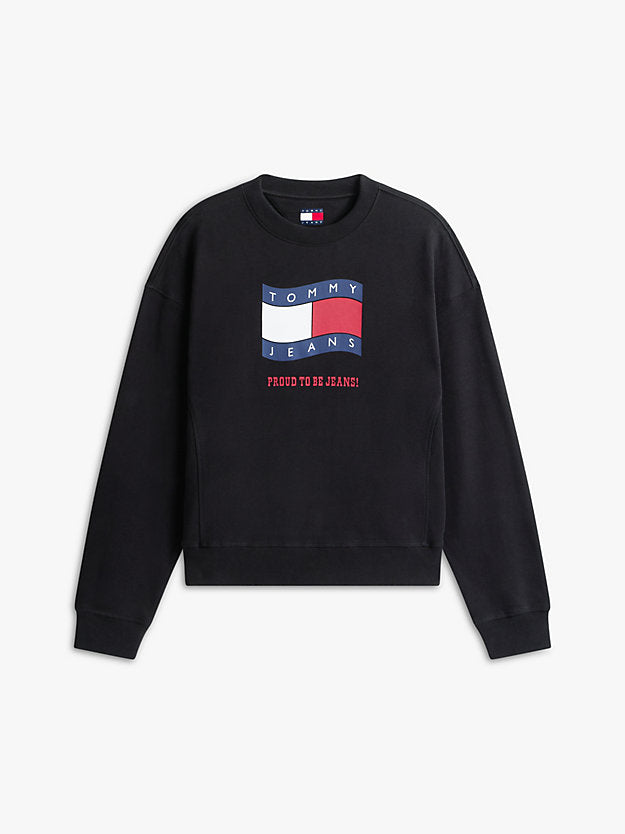 Wavy Flag Sueded Terry Boxy Sweatshirt