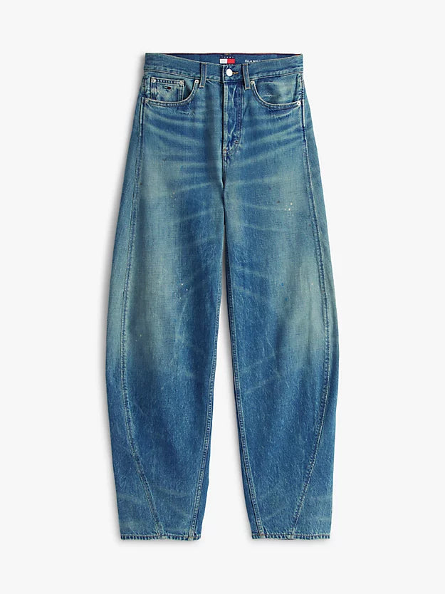 Mid Rise Wide Barrel Leg Jeans