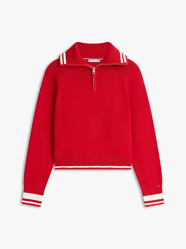 Metal Flag Relaxed Quarter-Zip Jumper