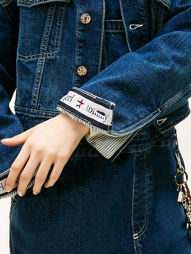 Girl Padded Denim Oversized Trucker Jacket