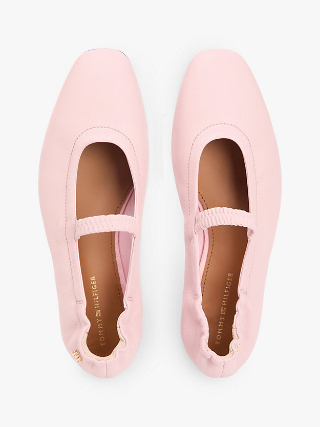 Leather Elasticated Strap Ballerinas