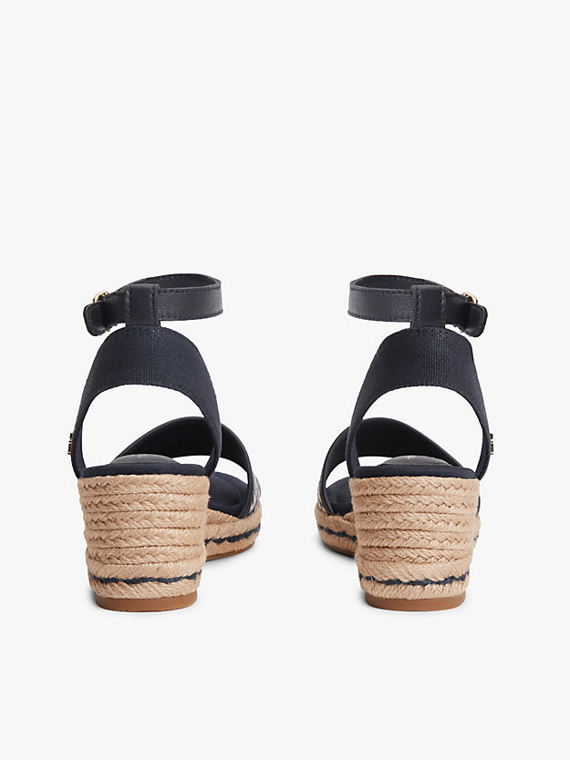 Logo Plaque Jacquard Wedge Heel Espadrilles
