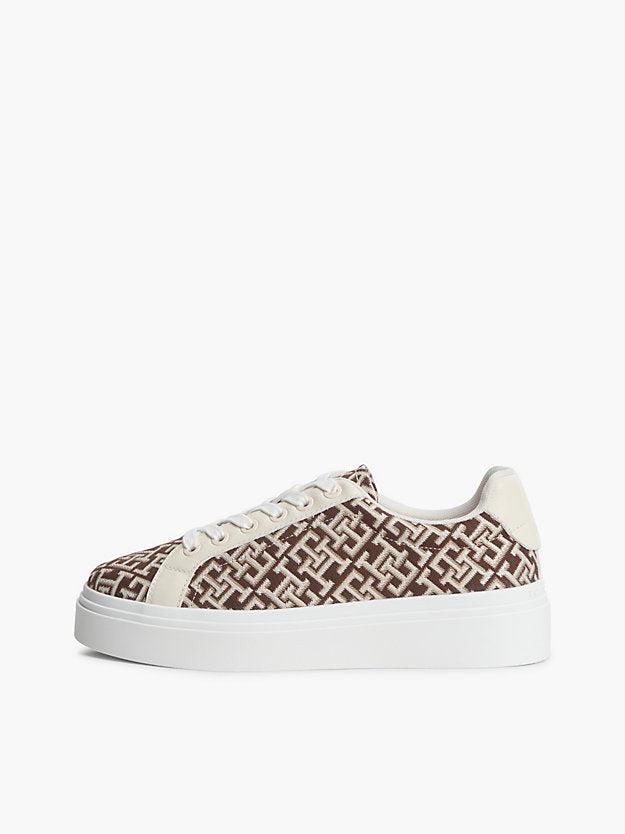 Monogram Platform Textile Trainers