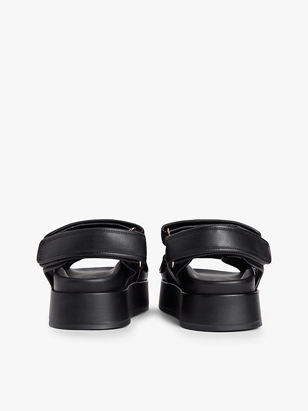 Leather Monogram Platform Sandals