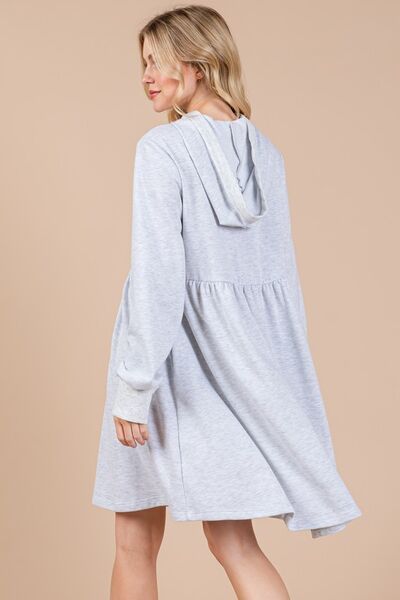 Robe Sweat à Capuche Manches Longues Ces Femme