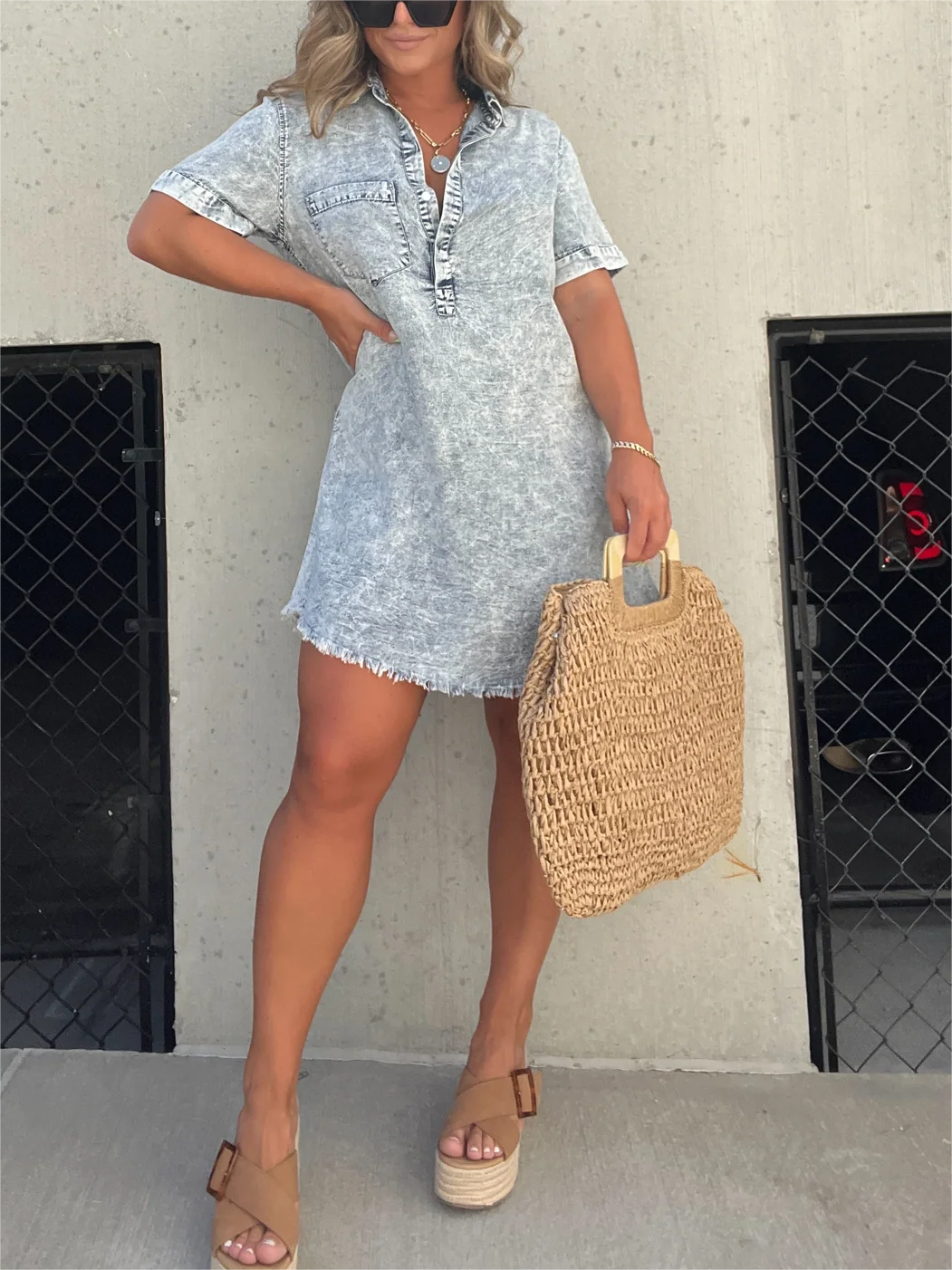 Nouvelle robe chemise lavée pour femme (2 achetées, livraison gratuite)