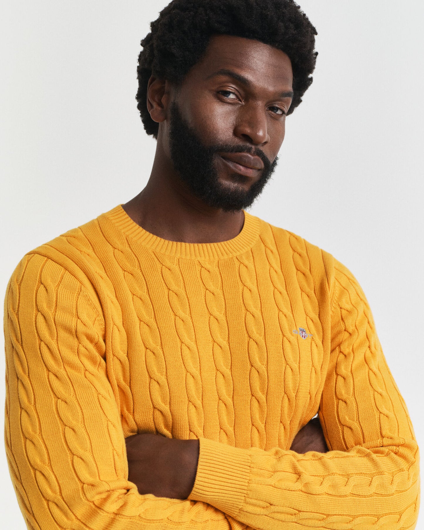 Cotton Cable Knit Crew Neck Sweater
